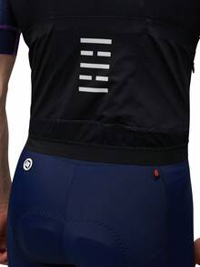 HISERWA Herren Profi Radtrikot - atmungsaktives Polyester-Strickgewebe, Rundhalsausschnitt, Kurzarm, Regular Fit, Sportoberteil für Radfahren, Angeln, Wochenend-Lässig - 93% Polyester+7% ELASTAN High Bullet, Sommer/Frühling/Herbst Kollektion - Schwarz - Übersicht 7