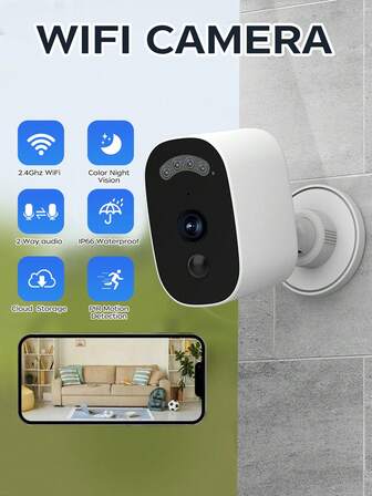 Jooan Security Cameras Wireless Outdoor, 1080P Battery Powered WiFi Surveillance Indoor Home Camera, IP65 Waterproof, 2-Way Audio, PIR Motion Detection, Night Vision, Siren Alarm, Cloud Storage