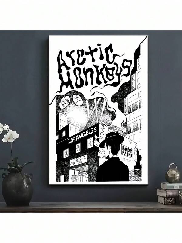 1 Vintage Concert Black And White Canvas Posters, Music Wall Painting, Modern Wall Arts Decorative Painting, Suitable For Living Room, Bedroom, Office, Home Decor, Ideal Gift For Room Decoration,Canvas Material,Frameless.