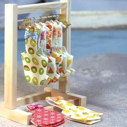 Wooden Bird Diaper Hanger, Figurine Lamb Plush Doll Clothes Storage Rack