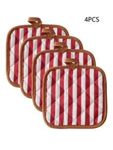 2pcs 4pcs Kitchen, Dining Room, Living Room Square Heatproof Pad, Baking, Cooking, Heatproof Cover, Double-Sided Quilted Diamond Pattern, Washable, Polyester Cotton Fabric, Heatproof Pad, Placemat, Heatproof Trivet Cover - Multicolor - View 13