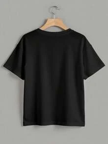 Camiseta playera T-shirt mujer cuello redondo manga corta estampado grafico musica banda NIRVANAa estilo rock  cuello redondo manga corta primavera verano uso diario - Negro - Ver 2