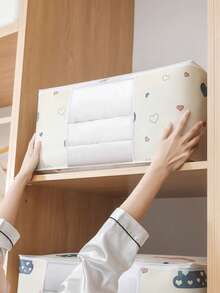 1pc Waterproof And Moisture-Proof Comfortable Storage Bag, Large Capacity Transparent Window, Suitable For Mobile, Packaging, Dormitory, And Sheet Storage Decorations Decor Festival Decor Room Decor Home Decor Decor Bedroom Decor Bedroom,Organizer,Organizer,Home Storage Closet Organization And Storage Clothes Organizer