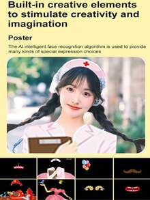 High-Definition Fashion Camera, Dual Cameras, Multiple Filter Functions, Multiple Expression Modes Cartoon Camera.