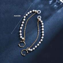Simple Double-Layer Chain Earphone Anti-Lost Chain Ear Clip, Versatile Non-Pierced Earphone Anti-Drop Earrings, Both Fashionable Jewelry And Innovative Anti-Lost Chain Earphones, Suitable For Airpods, Fashionable And Cute Earrings, Designed For Women, Perfect Accessories For Wireless Headphones. - trắng - Xem 4