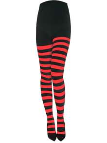 1 Stück Weihnachts-gestreifte Strumpfhose für Frauen, Rot/Weiß, Schwarz/Rot, Slim Fit Strumpfhose für Party, Cosplay, Herbst/Winter, gemütlich