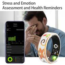 2025 NEW! Enamel Smart Ring, 5ATM Water Resistance Rating, Stylish And Lightweight, Pedometer, Heart Rate Monitoring, Activity Tracking, Compatible With Android And IOS, Resin Material - Multicolor - View 4