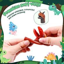 15 Pcs Dinosaur Head Finger Puppets, Realistic Dinosaur Toys, Animals Puppet Show Theater Props, Best Choice For Party Favors, Stocking Stuffers, Pinata Fillers And Goodie Bag Fillers - Multicolor - View 3