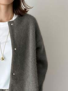 Women Cardigans - Dark Grey - View 4