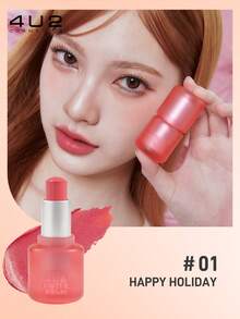 Son lì 4U2, độ che phủ cao, nhẹ và mịn, dưỡng ẩm, lớp finish satin lì, 4.75g/0.16oz - 01 KỲ NGHỈ VUI VẺ - Xem 2