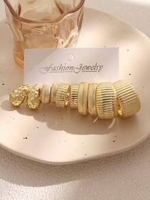 10/20个光滑水滴C形扭链扣螺纹C形耳环，适合女性日常佩戴，是送给朋友和家人的最佳礼物（轻质ABS塑料材质） - 金色 - 查看 12