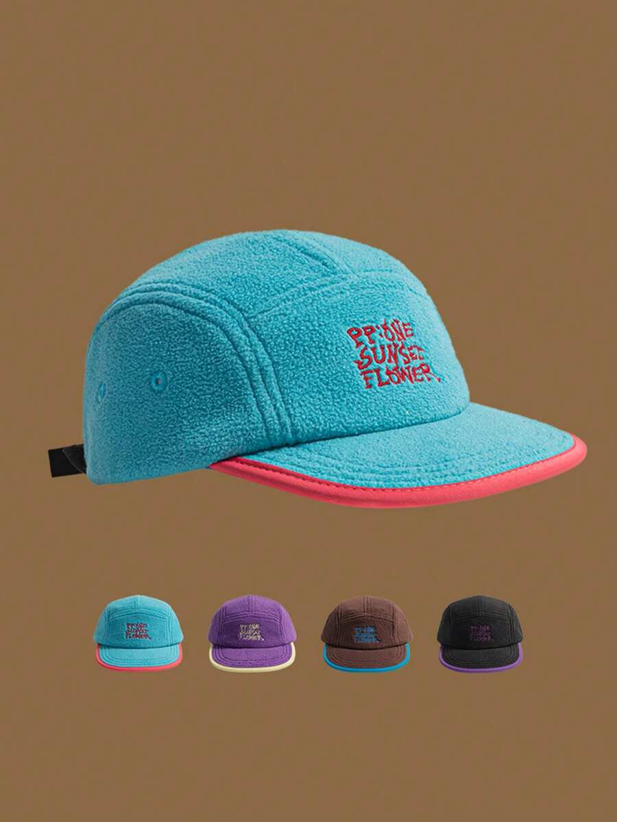 日系复古五片式拼接棒球帽男女夏季薄款透气防晒时尚贴布速干帽子 - 彩色 - 查看 1