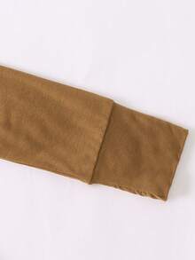 Junblebaby - Boys' Bamboo Fiber Solid Color Zippered One-Piece Pant - Double-Zip Design, With Foldable Foot Covers - A Casual And Comfortable Home-Style One-Piece Dress, Suitable For 0-3-Year-Old Babies For Casual Wear. - 棕色 - 查看 6