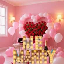 1Pc 92cm / 3FT Light Up Letters Light 3D Digital Design Letter KT Board - Perfect For Thanksgiving, Christmas, New Year's Party ,Party Decorative Light , Birthday & Anniversary & Graduation & Proms & Weddings Parties Celebration Kit, Pre-Cut Paper Foam Board Kit-Warm Light - Yellow - View 3