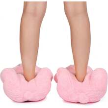 Bashful Teddy Bear Plush Slippers For Women,Pig Slippers,Cozy Plush Animal Slipper With Face-Pawing Shy Design,Non-Slip Fuzzy Winter Indoor House Shoes, Birthday Christmas Gift Ideas (US Sizes 9-12)Christmas - A00-Bashful Bear Pink - Xem 2