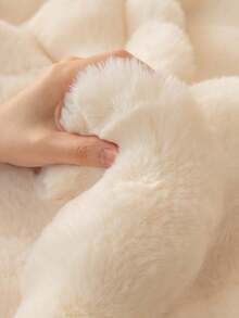 1 件时尚兔毛软沙发垫,奢华简约沙发座套,装饰性沙发保护套,防滑防尘防刮,适用于客厅、卧室、书房、办公室 - 米色 - 查看 8