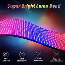 شاشة عرض ليد ناعمة، شاشة ليد قابلة للبرمجة كضوء ليلي، قابلة للتحكم بالتطبيق، رسوم متحركة لنمط نص DIY، يمكن تركيبها على الحائط أو استخدامها على المكتب، مثالية لديكور المنزل، إنشاء الفن، غرفة الألعاب، البار، الدراجة، الإعلان، الفندق، هدايا عيد الميلاد