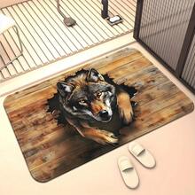 1 Piece Phantom Wolf Doormat, Non-Slip Bathroom, Ultra-Fine Fiber-Absorbent-Washable Polyester, Suitable Bedroom, Living Room Entrance - 彩色 - 查看 10