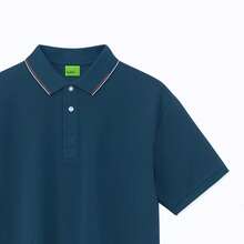 Camisa Polo de Manga Corta Hombre Básico Lisa Casual Uniforme Tops Azul Petróleo Moda - Agua verde azul - Ver 2