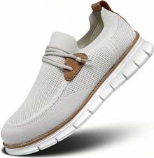 Mens Casual Loafers Shoes Slip On Fashion Walking Dress Sneakers Business Oxfords Work Lightweight Soft Sole Zapatos-20256688 - 米色 - 查看 1