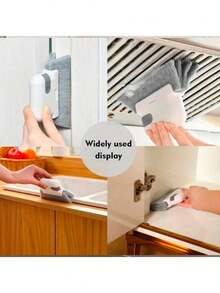 1 pieza Cepillo de limpieza multiusos para rieles de puertas y ventanas, fácil de agarrar y reutilizable, limpiador de ranuras de cocina, baño, sala de estar, adecuado para grietas y marcos pequeños, sin necesidad de electricidad, plástico duradero, cabezal de cepillo desmontable y lavable