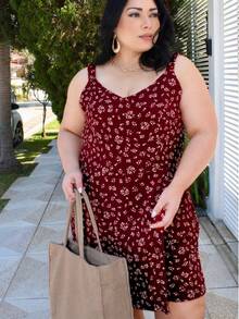 Women's Plus Size Jumpsuit Short Skirt With Printed Lining Summer - 顏色 37 - 查看 5