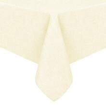 Mantel cuadrado de lino sintético - Mantel lavable resistente a las arrugas y las manchas para cocina, comedor, mesa de fiesta, champán, 54 X 54 pulgadas - Champán 54x54 Cuadrado - Ver 1