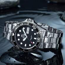 Reloj ORIENT Doble León Importado de Japón Reloj Mecánico Resistente al Agua Luminoso Reloj de Buceo Regalo de Cumpleaños FAA02005D9 - Negro - Ver 3