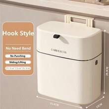 Creative Wall Mounted Hanging Trash Can Bin For Kitchens Cabinet Door With Lid Kitchen Trash Bins Garbage Can Home - Hook - View 1