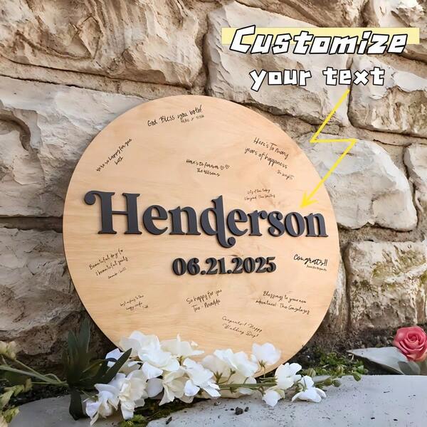 1 pieza Pizarra de mensaje de madera personalizada - Personaliza tu texto, letrero decorativo de estilo bohemio, diseño único, adecuado para bodas, cumpleaños, aniversarios, letrero decorativo multifuncional