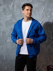 Men's Lightweight Jacket Outdoor Casual Windbreaker Waterproof Ultra-Light Solid Color Jacket Cycling Long Sleeve Coat - Royal Blue - View 6