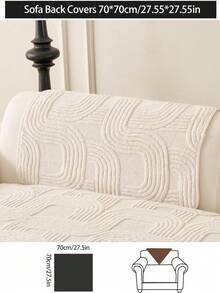 1pc Thick Plush Sofa Cushion Cover, All Season Universal Sofa Seat Protector, Modern Minimalist Anti-Slip Sofa Slipcover, Dust-Proof And Washable, Soft Beige Color, Pet-Friendly, Fits L-Shaped And 1/2/3/4 Seater Sofas For Bedroom, Office, Living Room - Beige - View 15