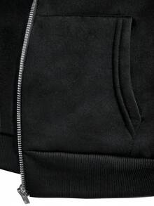 Custom Women's Short Jacket For Fall,Fall Clothes For Women,Winter Clothes For Women,Halloween Clothes Women,Flocked Print, Half-Zip Stand Collar. Casual Black Outerwear,Perfect For Going Out, Shopping, Holidays, Parties, Gatherings Or Travel.