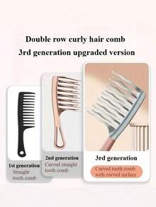 50 piezas Juego de peines de doble diente ancho, ideal para rizos largos y estilos voluminosos - Peines elegantes en negro y azul claro con mangos de ABS, perfectos para el cuidado del cabello rizado y el masaje en el hogar, regalo ideal para amigos, cuidado del cabello con estilo | Peines de cabello elegantes | Mangos duraderos de ABS