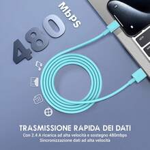 1PC USB C Fast Charger Cable, USB A To Type C Fast Charging Cable, 480Mbps High-Speed Data Transmission Cable, Compatible With IPhone 17/16/15/Plus/Pro/Pro Max, Compatible With Samsung Galaxy S25 S24 S23 S22 S21 Note 20 Ultra, Compatible With MacBook Pad Pro 12.9 Air Mini - Purple - View 6