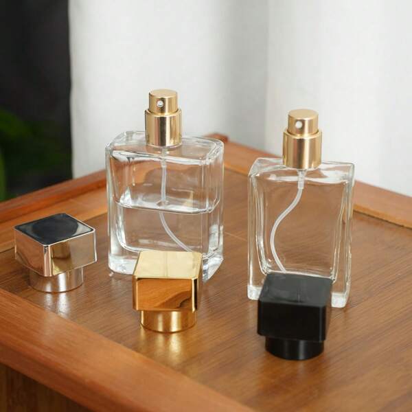 1pc 30ml/50ml Glass Refillable Perfume Atomizer, Portable Cosmetic Sample Container, Travel Accessory, Fragrance-Free