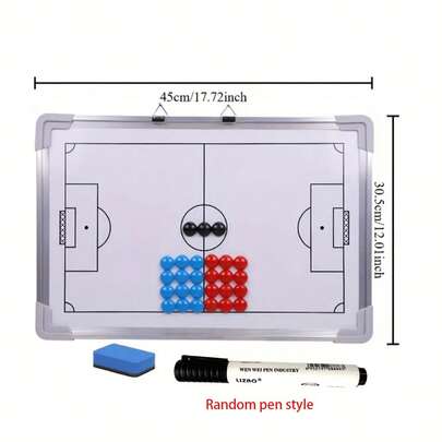 1 Set Aluminum Alloy Magnetic Soccer Tactics Board, Wall-Mounted Soccer Match Training Strategy Whiteboard, Soccer Writing Board, Soccer Accessories, Sports Accessories, Practical And Multipurpose, Suitable For Soccer Practice, Soccer Matches, Soccer Gifts, Team Sports Accessories, Classrooms, Schools, Birthday Gifts, Men's Gifts, Holiday Gifts, Gaming Gifts