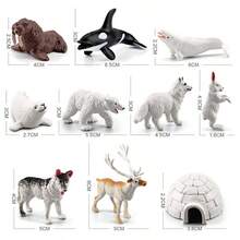 Miniature Simulation Animal Models, Arctic Winter Animals, Beluga Whales, Seals, Huskies, Decorative Toys, Photo-Taking Animal Models, Solid Plastic Arctic Models