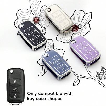 1pc Soft TPU Key Fob Cover Fit For POLO, Golf, Lavida, Teramont, Tiguan, Bora, Passat, Suitable For Various VW Car Models