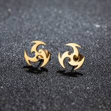 1 Pair Of Black Punk, Geometric Stud Earrings, Darts Pattern, Men's Stud Earrings