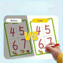 [Reusable Notebook] 32-Page Reusable Magic Practice Notebook Set | Durable Binding, Whole Brain Development, Pen Control Training & Drawing Education Workbook | Color Pages, Paper Material, Educational Workbook, Learn Writing Skills