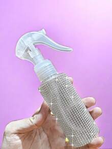 1 件带钻石的喷雾瓶，创意连续细雾 60 毫升，奢华闪亮风格，全钻石图案，简约圆柱造型，适用于化妆品、家庭清洁、美发沙龙、消毒、浇花等场景