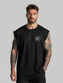Streetwear T-Shirt Surf Life Is Good Tank Top Oversized Shirt Men's Summer Style Beach Summer Cropped Top Unisex Wide Cotton Gym - màu đen - Xem 2
