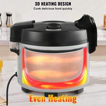 Olla arrocera comercial de 70 tazas, antiadherente, 15 l, 12 h, para restaurante - Tapa continua de 15 L - Ver 5