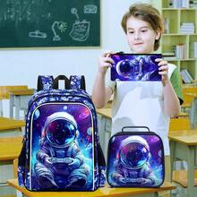 3PCS Backpack For Boys, 16-Inch Preschool Bags, Cool Elementary Kindergarten Backpacks Student Backpacks Essential For Back-To-School Season- Astronaut