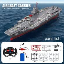 Realistic RC Aircraft Carrier - Water-Activated Launch System With Auto-Charge Alert & DIY Customization | Halloween Gifts For Boys, Cool Weird Stuff Remote-Controlled Boat Toy With Multi-Directional Navigation - 灰色 - 查看 11