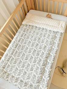 1pc Infant Thick Mattress Pad, Soft Dotty Velvet Fabric Warm Mattress Pad, Nursery Bedding Cushion, Children Bedding, Reversible And Washable