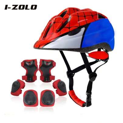 I-ZOLO 儿童头盔套装，适合3-8岁男孩女孩幼儿头盔，带护膝护肘护腕，适用于自行车滑冰滑板车踏板车