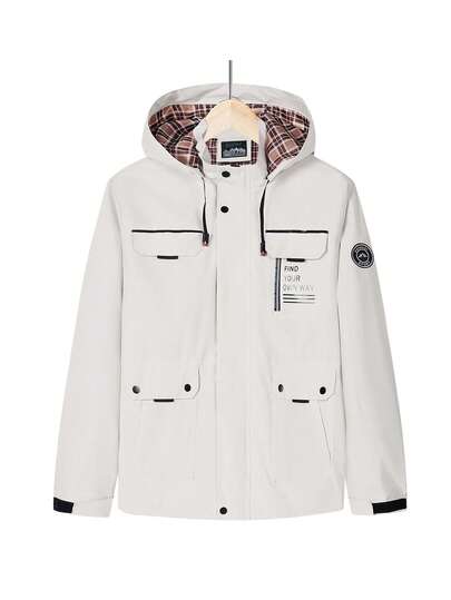 男士运动夹克，户外风衣，春秋休闲连帽外套，运动上衣