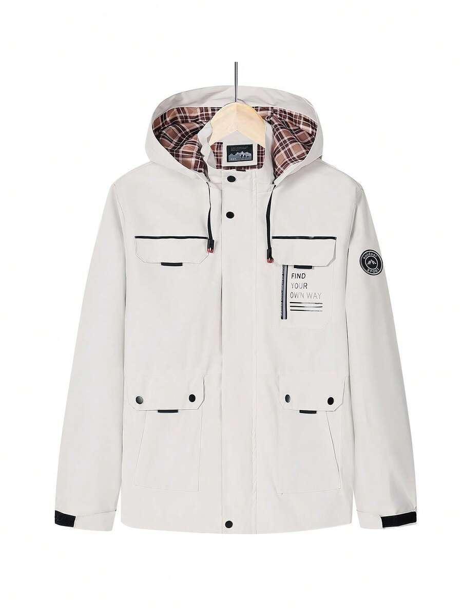 Men's Sports Jacket, Outdoor Windbreaker, Spring/Autumn Casual Hooded Jacket, Sports Tops